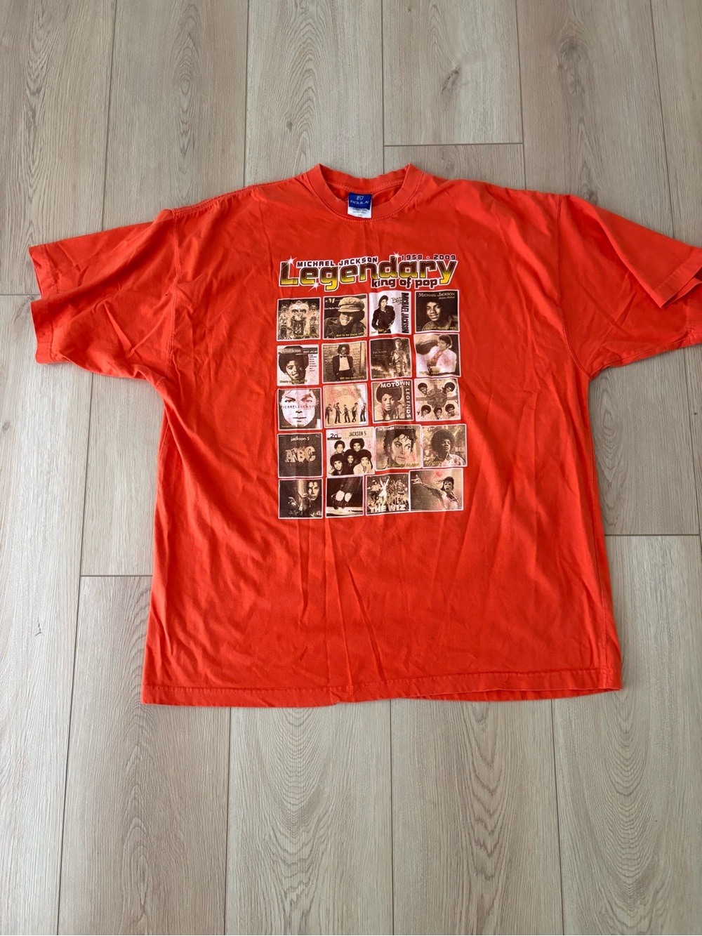 Michael Jackson Legendary King of Pop T-Shirt 2XL Orange Double Sided Roula